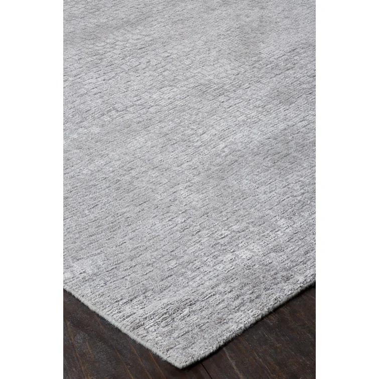 Kalaty Renzo Area Rug RZ-545 Silver Single-Color Faded 8' 6" x 11' 6" Rectangle