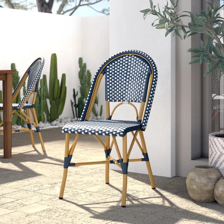 Casidy Polyethylene (PE) Wicker Wicker Outdoor Dining Side Chair