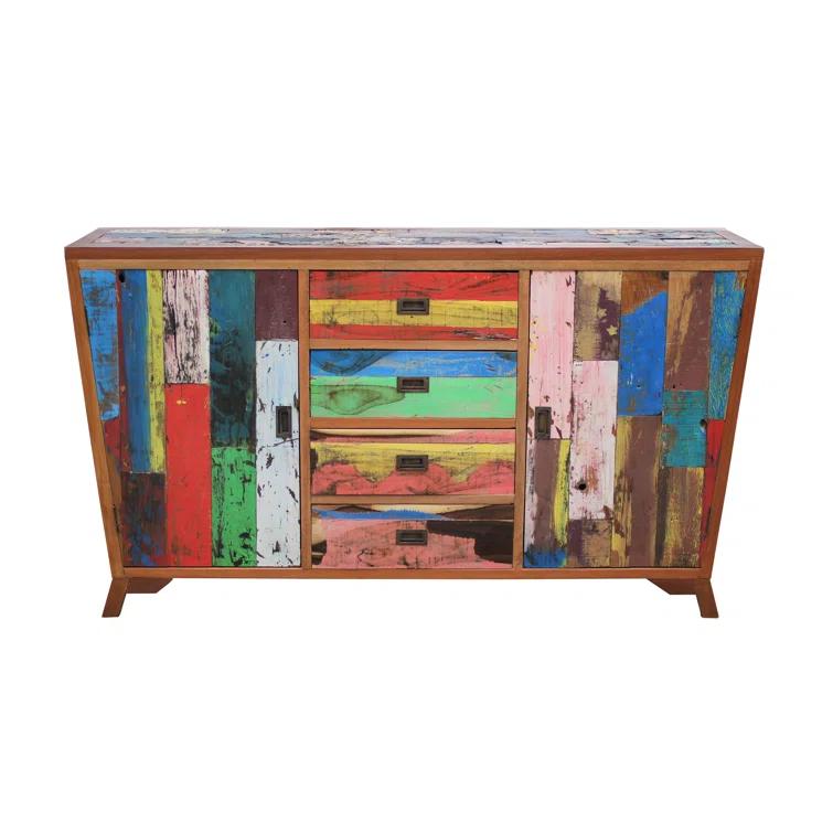 Chic Teak Solid Wood Freestanding Bathroom Cabinet