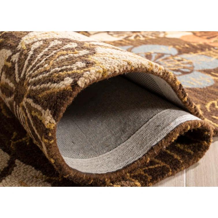 Charlotte Wool Floral Area Rug in Brown