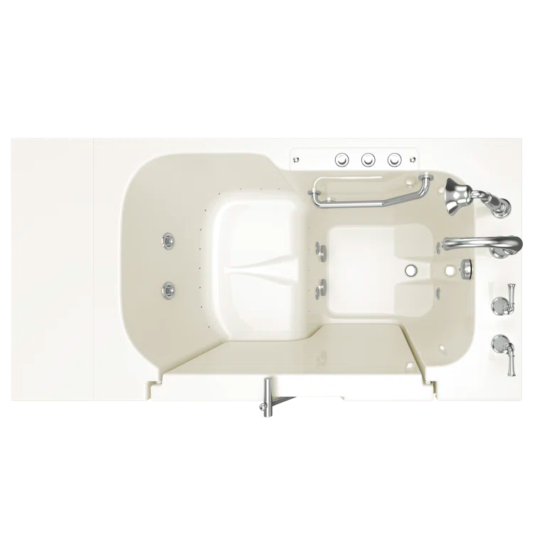 52'' x 32'' Walk-in Fiberglass Bathtub with Faucet