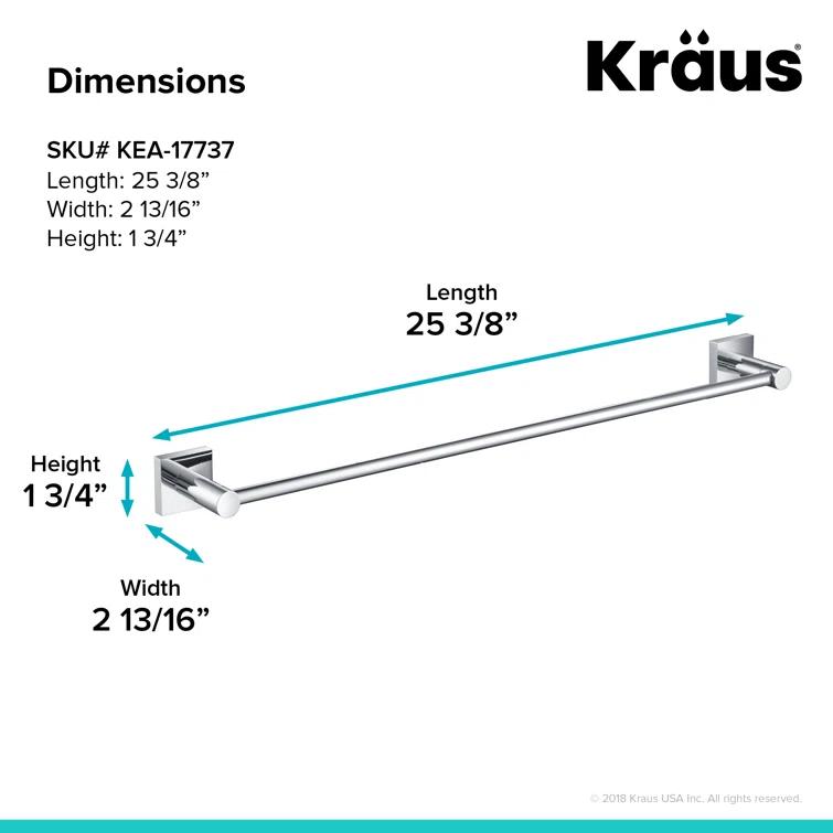 Ventus 25.38" Wall Mounted Towel Bar