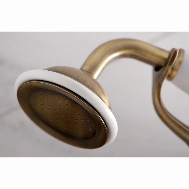 Kingston Brass KS266AB Kingston Brass Kingston Two-Handle 2-Hole Wall Mount Clawfoot Tub Faucet with Hand Shower