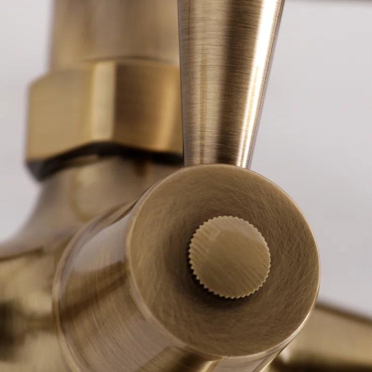 Kingston Brass KS266AB Kingston Brass Kingston Two-Handle 2-Hole Wall Mount Clawfoot Tub Faucet with Hand Shower