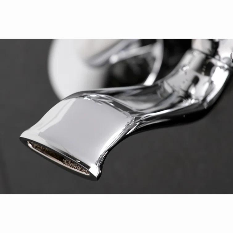 Kingston Brass Kingston Two-Handle 2-Hole Wall Mount Clawfoot Tub Faucet with Hand Shower