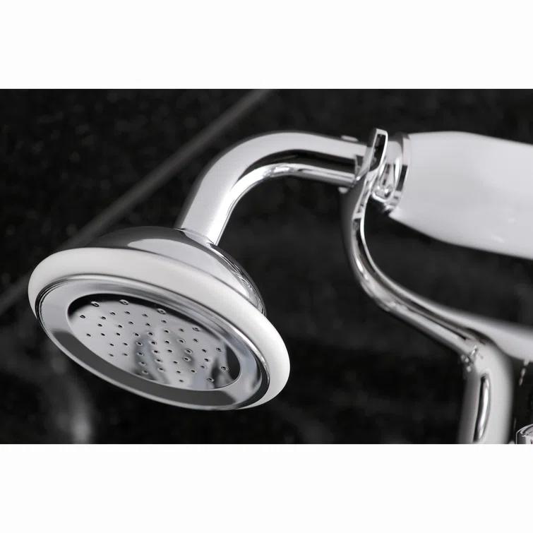 Kingston Brass Kingston Two-Handle 2-Hole Wall Mount Clawfoot Tub Faucet with Hand Shower