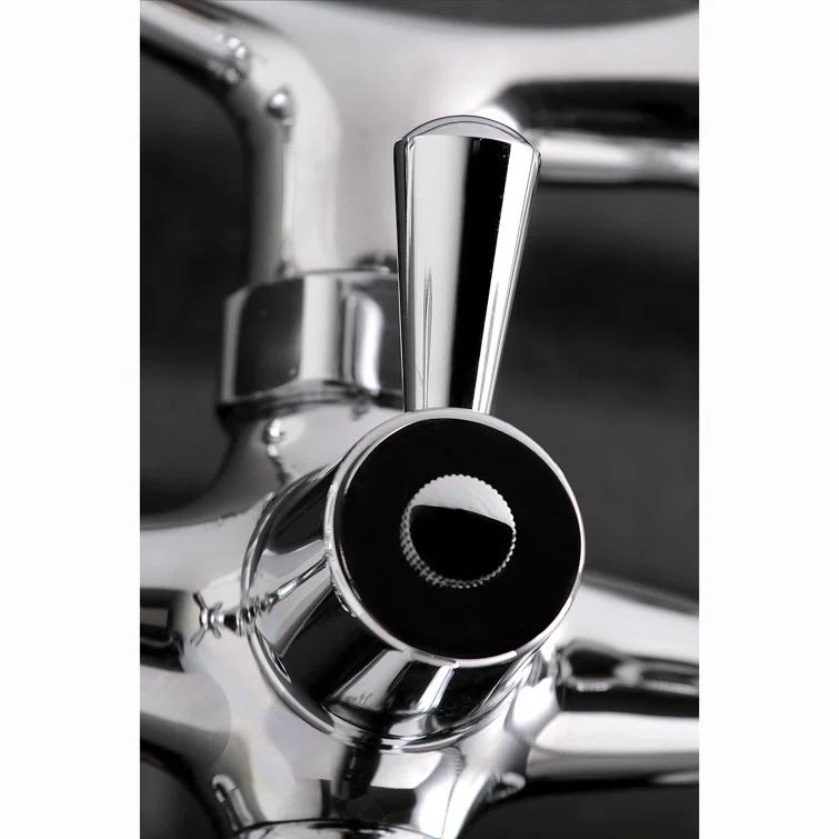 Kingston Brass Kingston Two-Handle 2-Hole Wall Mount Clawfoot Tub Faucet with Hand Shower