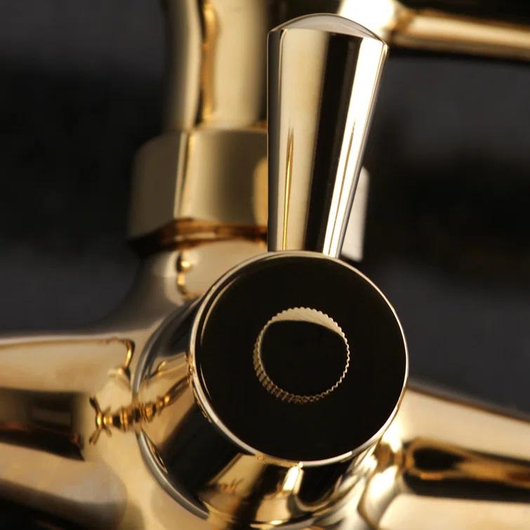 Kingston Brass Kingston Two-Handle 2-Hole Wall Mount Clawfoot Tub Faucet with Hand Shower