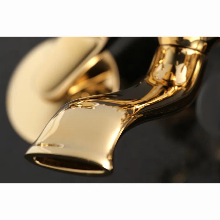 Kingston Brass Kingston Two-Handle 2-Hole Wall Mount Clawfoot Tub Faucet with Hand Shower