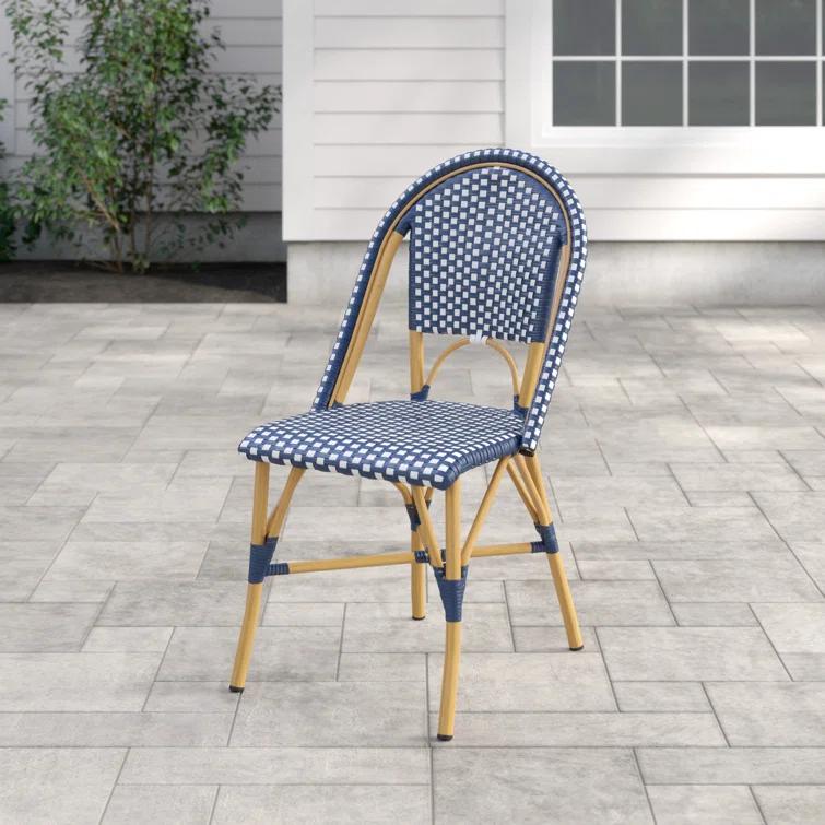 Casidy Polyethylene (PE) Wicker Wicker Outdoor Dining Side Chair