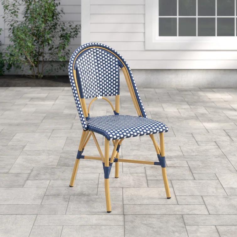 Casidy Polyethylene (PE) Wicker Wicker Outdoor Dining Side Chair
