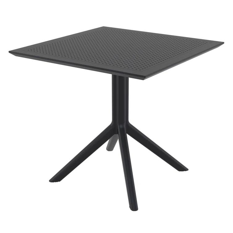 Compamia Sky 32" Square Patio Bistro Table in Dark Gray