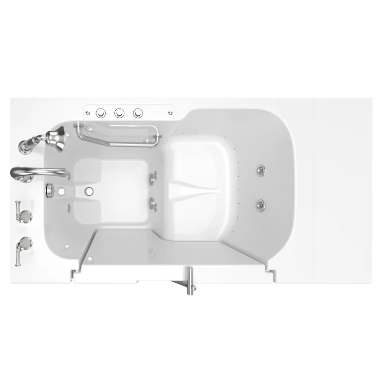 52'' x 32'' Walk-in Fiberglass Bathtub with Faucet