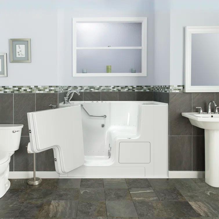 52'' x 32'' Walk-in Fiberglass Bathtub with Faucet