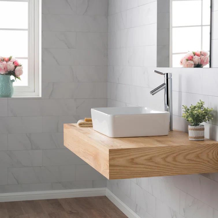 Kraus KCV-121 Thin ceramics Rectangular Vessel Bathroom Sink