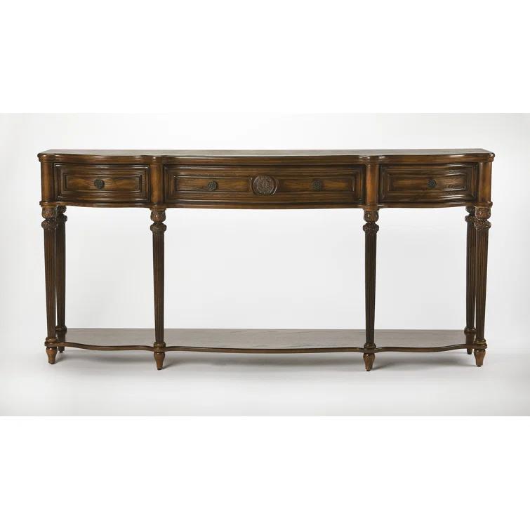 Vintage Oak 72" Console Table with Storage