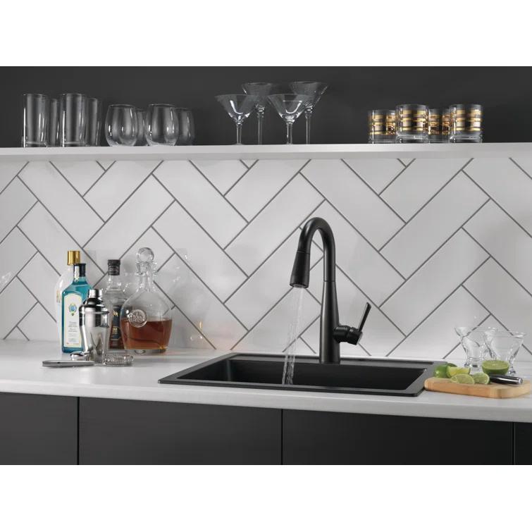 Essa Pull Down Sprayer Bar Faucet, Single Handle Prep Sink Faucet