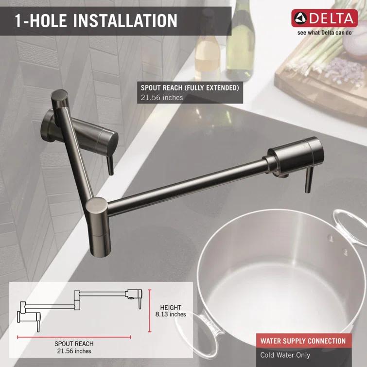 Contemporary Pot Filler Faucet, Wall Mount Pot Filler Kitchen Faucet