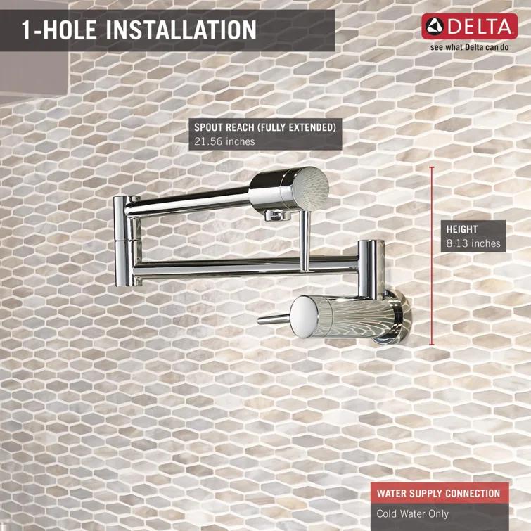 Contemporary Pot Filler Faucet, Wall Mount Pot Filler Kitchen Faucet