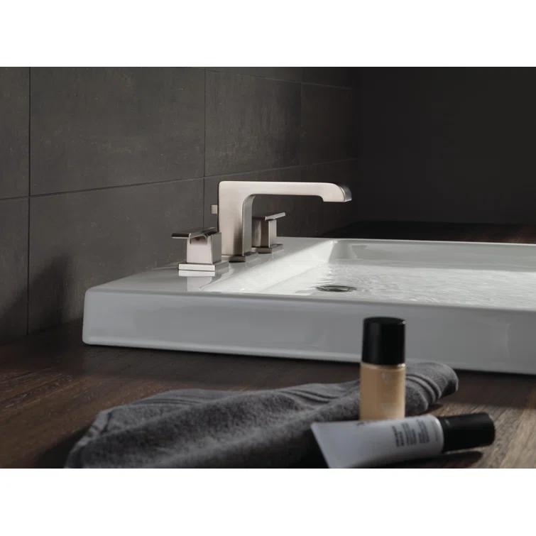 Ara Widespread Bathroom Faucet 3 Hole, 2-handle Bathroom Sink Faucet with Drain Assembly