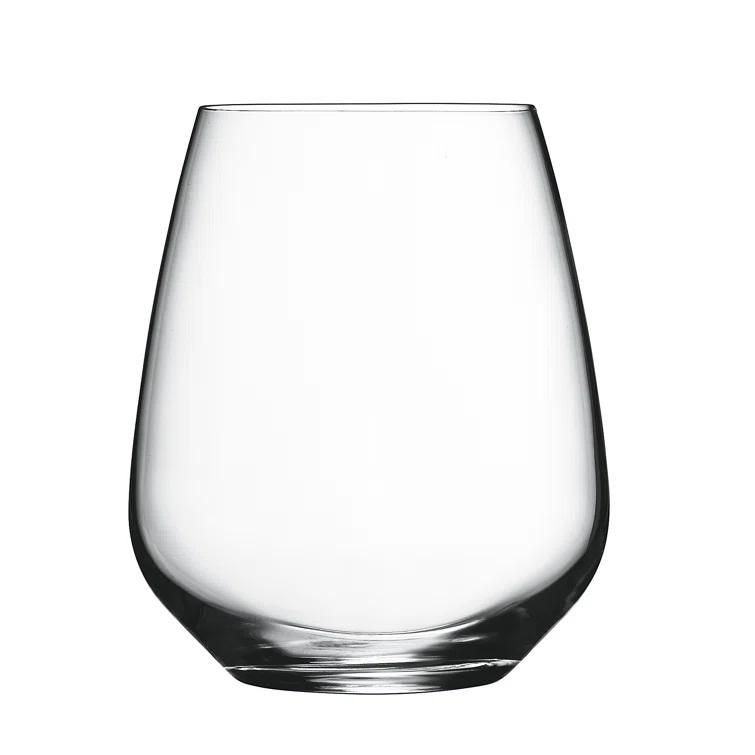 Luigi Bormioli Clear Lead-Free Crystal Stemless Wine Glasses, Set of 6