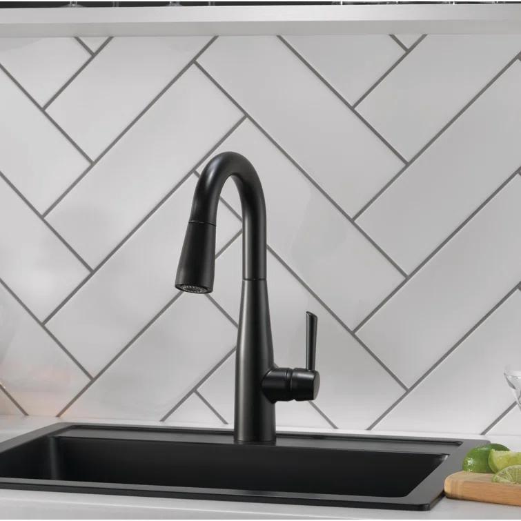 Essa Pull Down Sprayer Bar Faucet, Single Handle Prep Sink Faucet