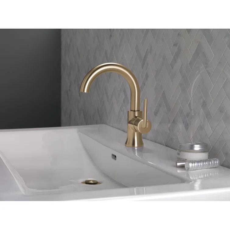 Trinsic Single Hole Bathroom Faucet with Drain Assembly, Single Handle Bathroom Sink Faucet