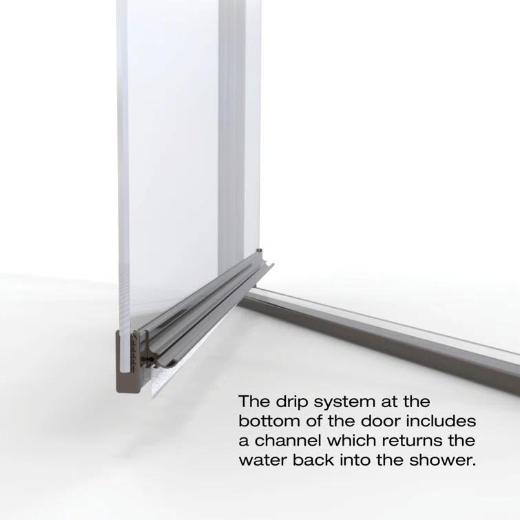 Armon 32.75" W x 66" H Pivot Semi-Frameless Shower Door