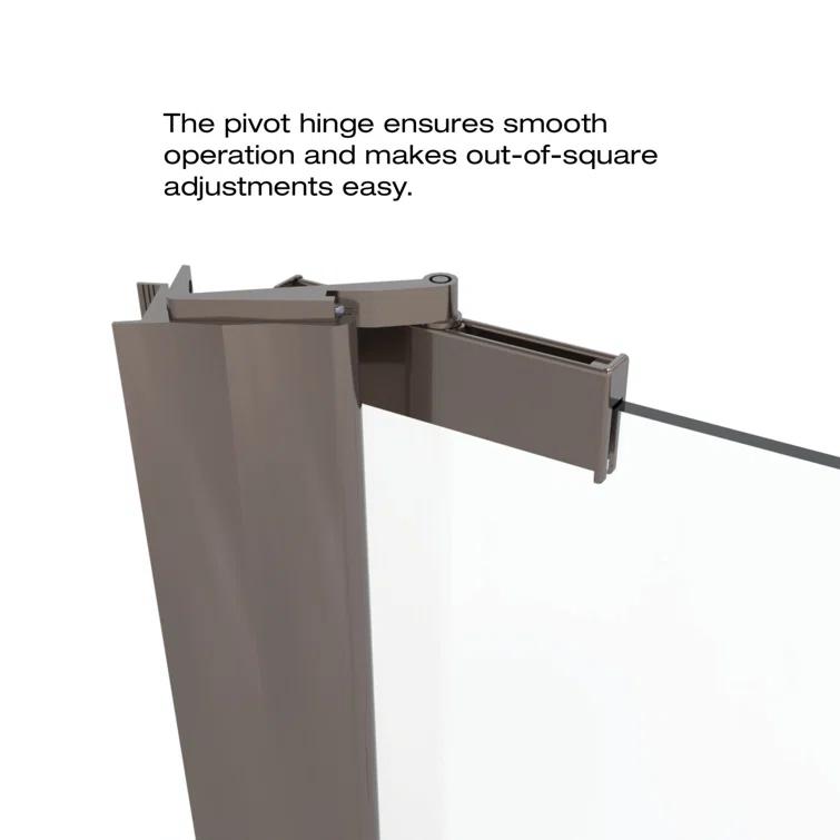 Armon 32.75" W x 66" H Pivot Semi-Frameless Shower Door