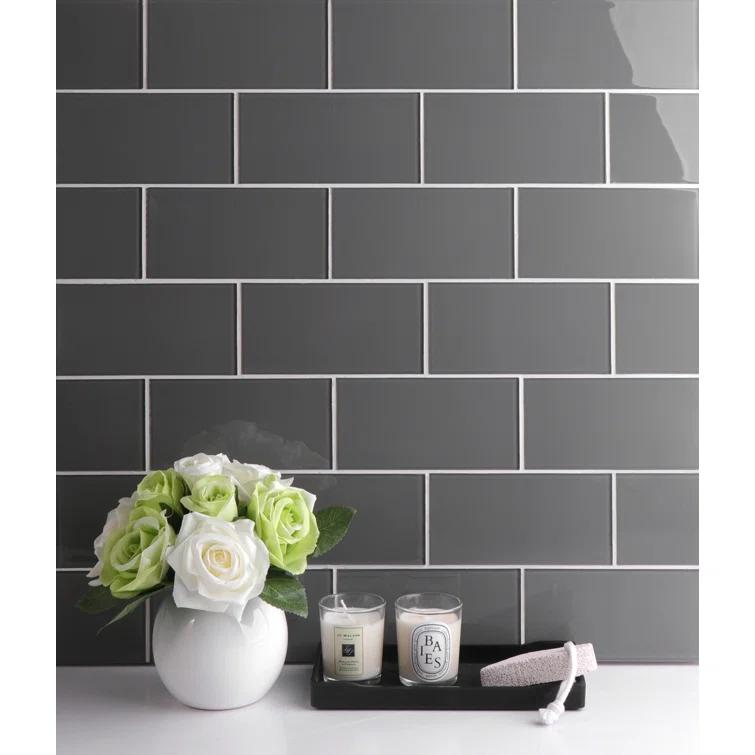 Premium 3" x 6" Straight Edge Glass Mosaic Subway Tile