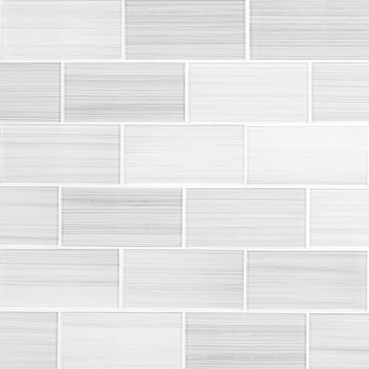Premium Hand Painted 3" x 6" Straight Edge Glass Mosaic Subway Tile