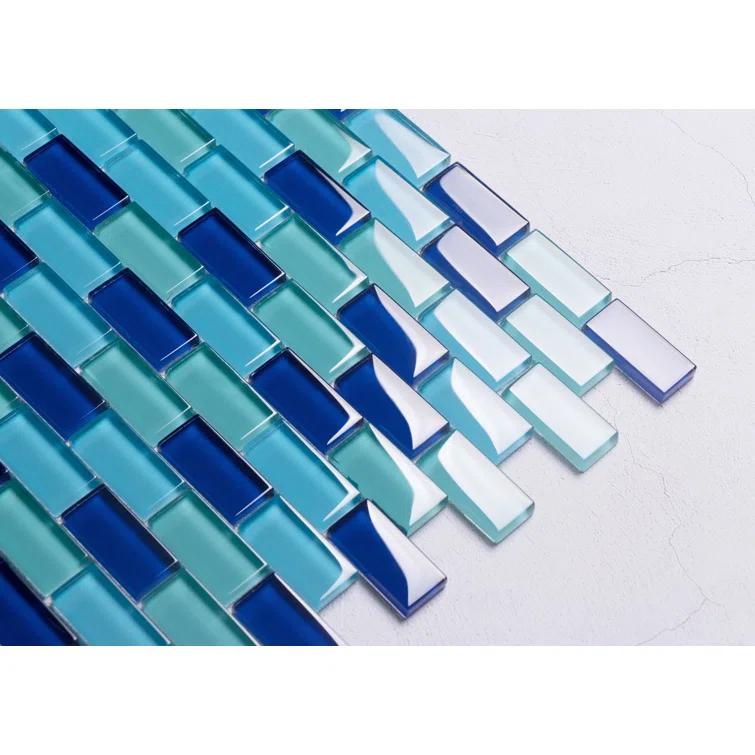 WS Tiles® Swimming Pool Series 1" x 2" Straight Edge Glass Mosaic Tile