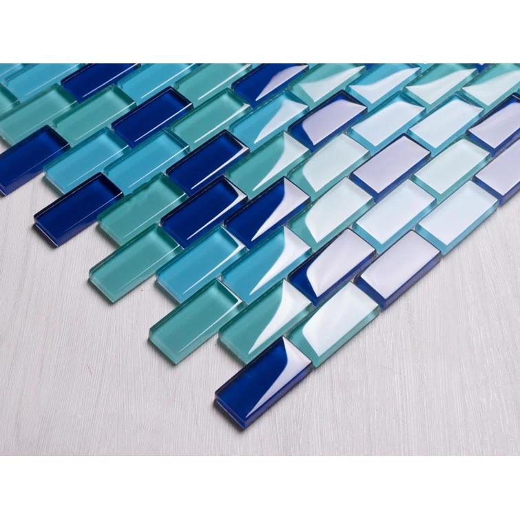 WS Tiles® Swimming Pool Series 1" x 2" Straight Edge Glass Mosaic Tile