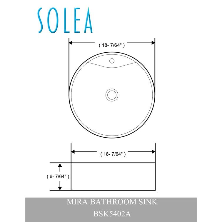 Safavieh Mira 16.92'' White Ceramic Circular Bathroom Sink with Overflow