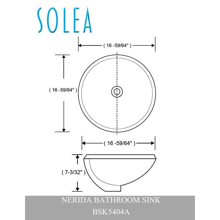 Safavieh Nerida 16.92'' White Ceramic Circular Bathroom Sink with Overflow