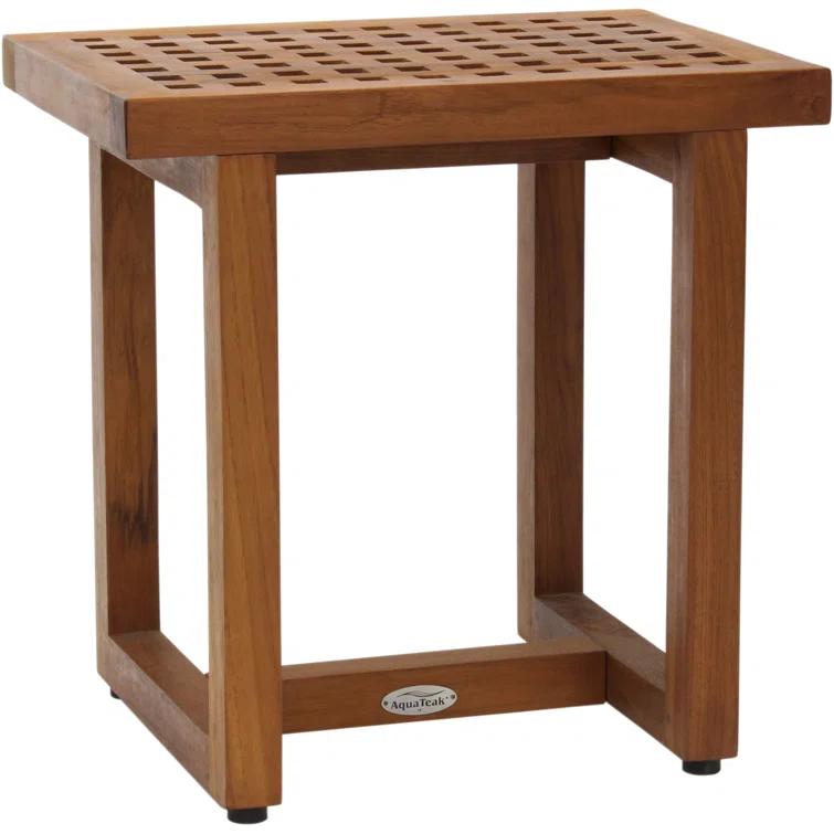 Aqua Teak Grate 17.25'' W Teak Shower Bench