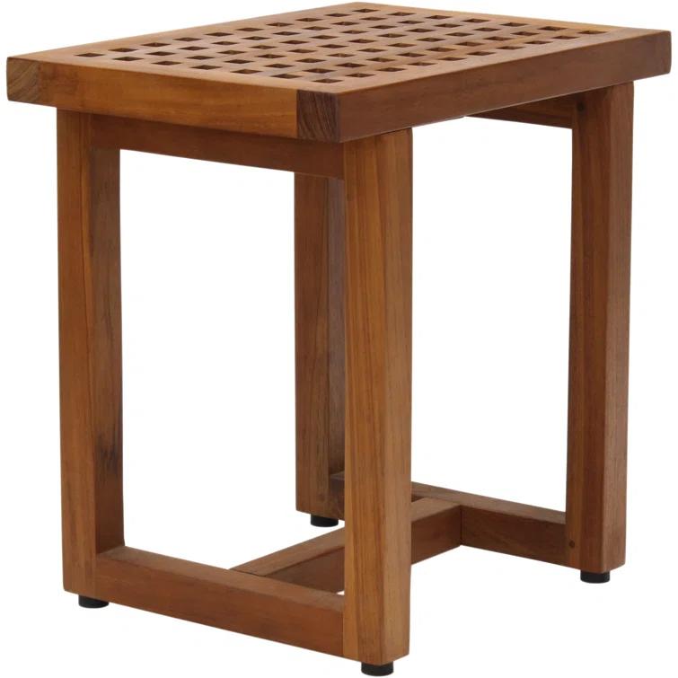 Aqua Teak Grate 17.25'' W Teak Shower Bench