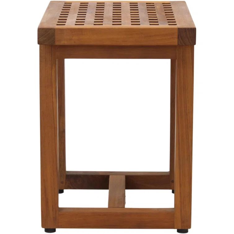 Aqua Teak Grate 17.25'' W Teak Shower Bench