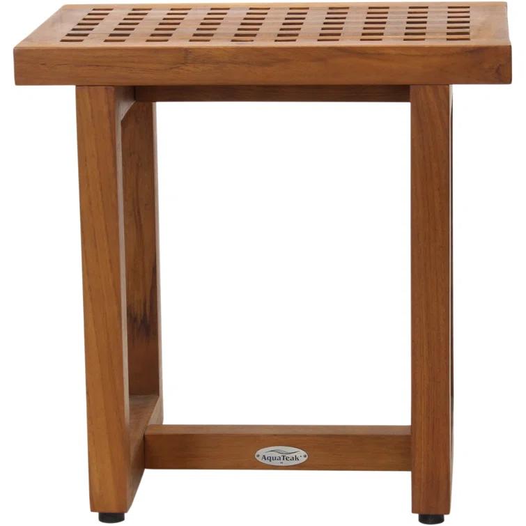 Aqua Teak Grate 17.25'' W Teak Shower Bench