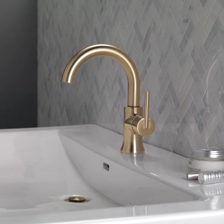 Trinsic Single Hole Bathroom Faucet with Drain Assembly, Single Handle Bathroom Sink Faucet
