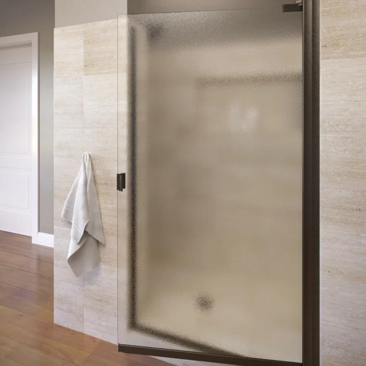 Armon 32.75" W x 66" H Pivot Semi-Frameless Shower Door