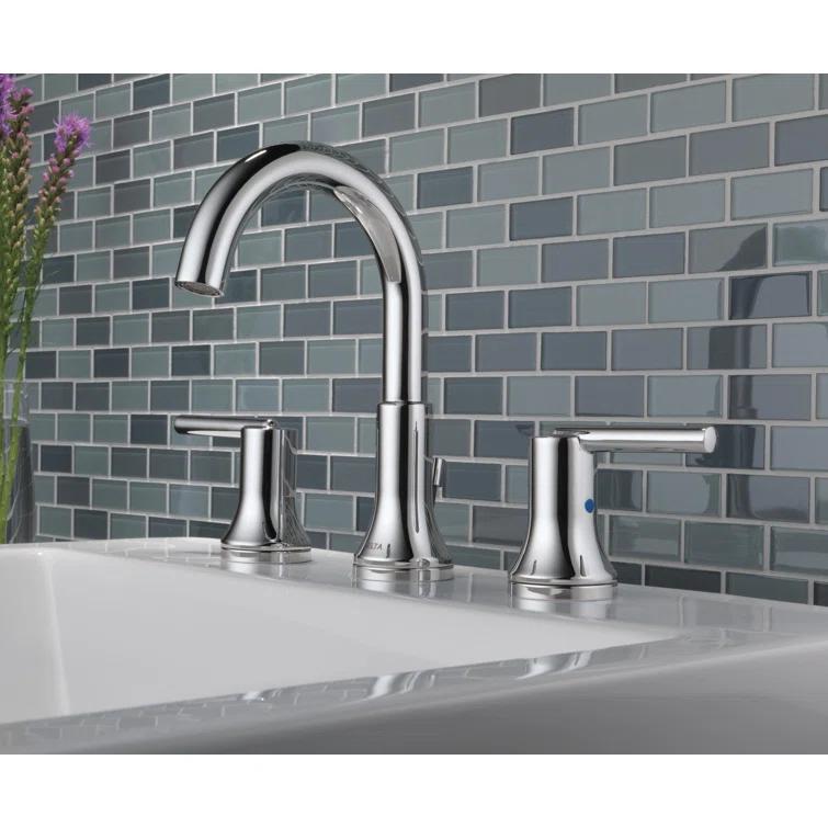 Trinsic Widespread Bathroom Faucet 3 Hole, 2-handle Bathroom Sink Faucet with Drain Assembly