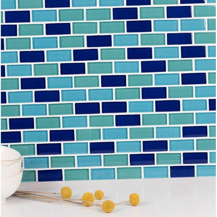 WS Tiles® Swimming Pool Series 1" x 2" Straight Edge Glass Mosaic Tile