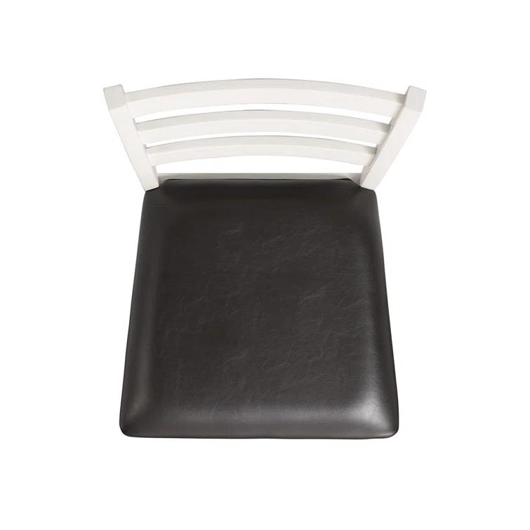 Laurel Foundry Modern Farmhouse® Beaubien Ladder Back Side Chair in White/Brown (Set of 2)