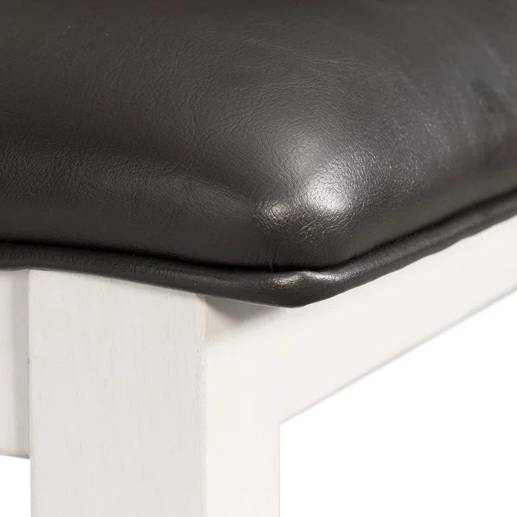 Laurel Foundry Modern Farmhouse® Beaubien Ladder Back Side Chair in White/Brown (Set of 2)