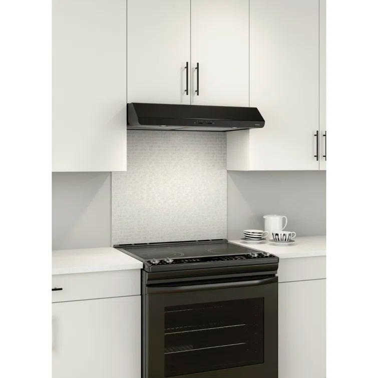 Broan NuTone Broan NuTone 30" Steel 250 CFM Convertible Under Cabinet Range Hood with Mesh Filter BKSH130BL