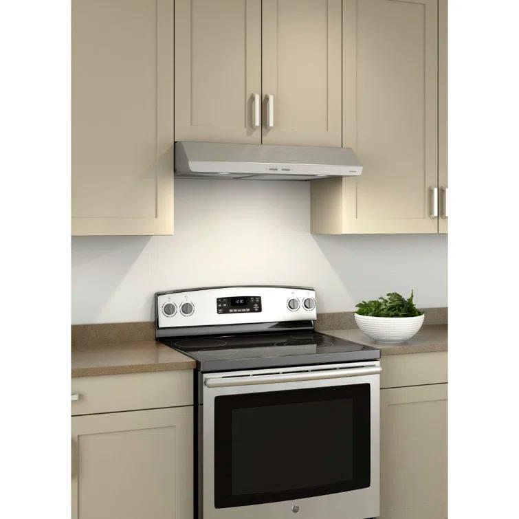 Broan NuTone Broan NuTone 30" Steel 250 CFM Convertible Under Cabinet Range Hood with Mesh Filter BKSH130SS