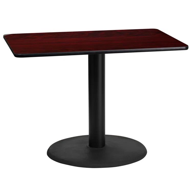Flash Furniture Carrus Rectangular Laminate Dining Table Top with Round Base