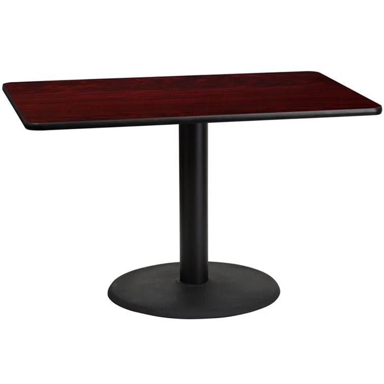 Flash Furniture Carrus Rectangular Laminate Dining Table Top with Round Base