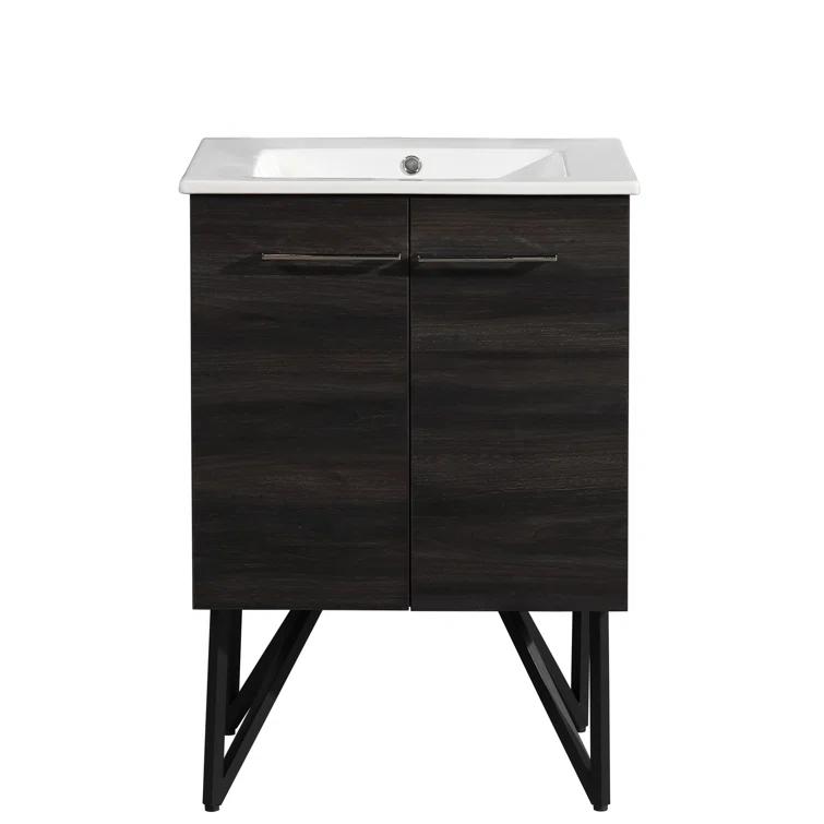 Annecy 24 In. Bathroom Vanity With Ceramic Sink Top